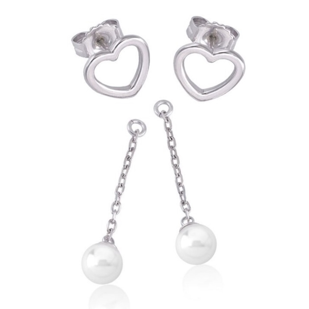 Majorica Pearl Heart Drop Earrings